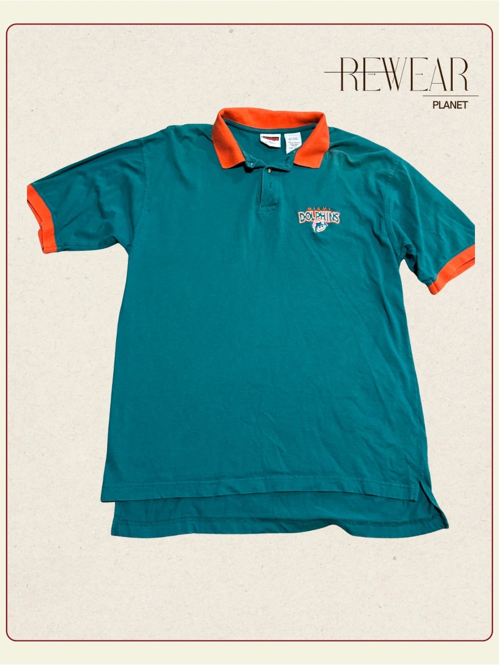 Vintage 1998 Miami Dolphins NFL Polo Shirt The Edge Size L Embroidered Logo